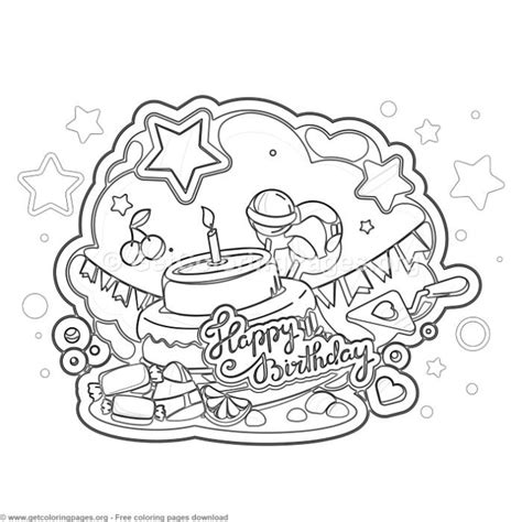 happy birthday coloring pages  instant downloads coloring
