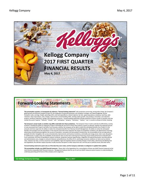 Kellogg Company 2017 Q1 Results Earnings Call Slides