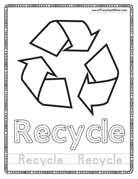 recycling bin coloring sheets  pre  coloring pages