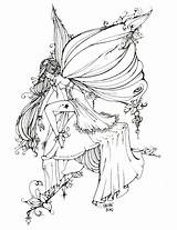 Fairy Coloring Pages Leaves Adult Adults sketch template