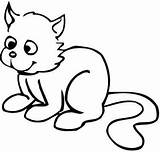 Coloring Pages Kids Animal Animals Pet Cat Clipart Kitten Printable Cartoon Drawings Color Clip Farm Kitty Cliparts Cats Easy Male sketch template