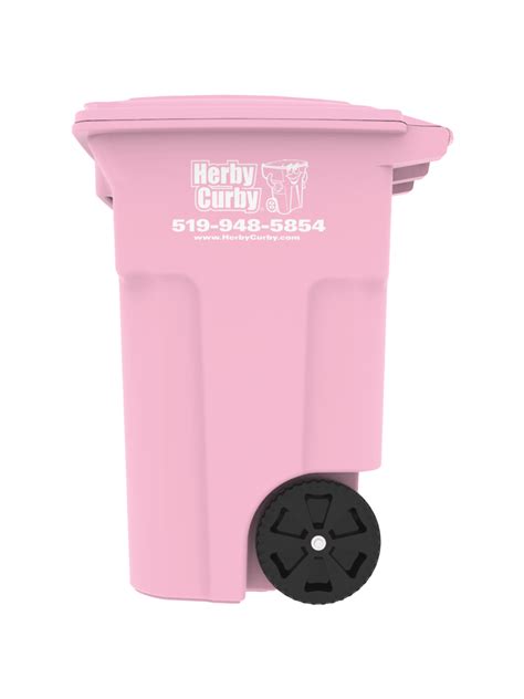 pink waste container large  gal   herby curby