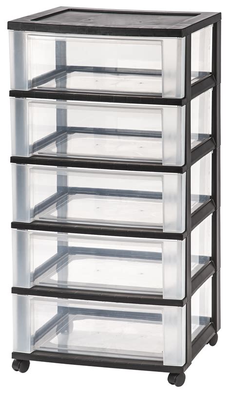 iris  drawer wide storage cart black