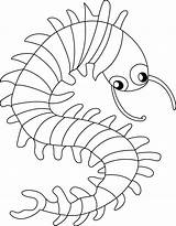 Centipede Coloring Pages Crawling Kids Insects Bestcoloringpages Preschool Color Print Getcolorings Popular Choose Board sketch template