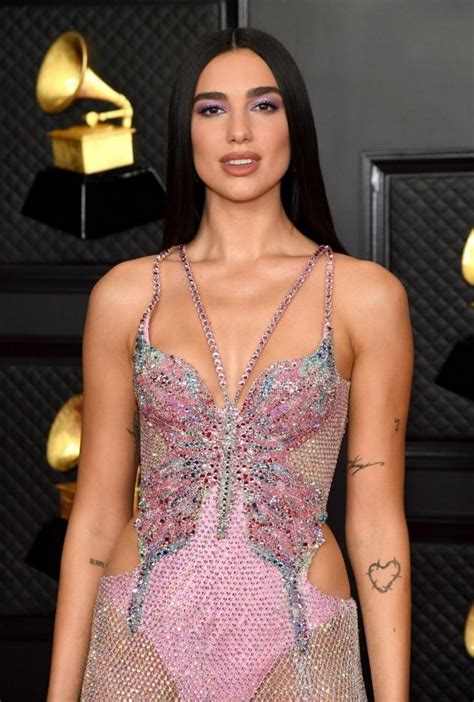 dua lipa in a naked dress at 63rd annual grammy awards 17