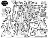 Paper Doll Marisole Dolls Punk Coloring Monday Pages Print Printable Para Colour Fashion Papel Drawing Spikes Pleats Girls Kids Thin sketch template