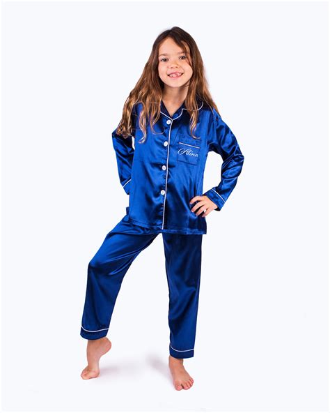 kids personalized satin pajamas flower girl pajamas etsy