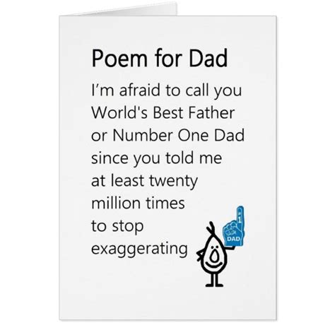 Poem For Dad A Funny Father S Day Poem Card
