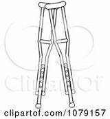 Royalty Crutches Outlined Pair Medical Coloring Pages Clipart Clip sketch template