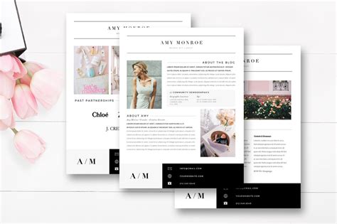 4 page blogger media kit template creative indesign templates