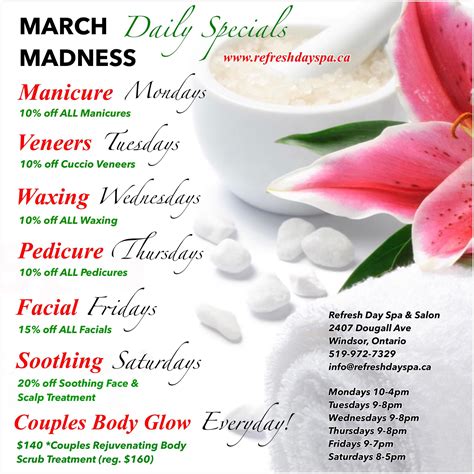 specials archives refresh day spa