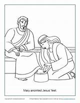 Jesus Coloring Mary Feet Anointed John Bible Matthew Anoints Pages Kids Mark Activities Sheets Printable School Sunday Her Color Craft sketch template