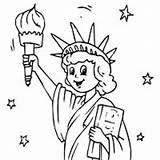 Liberty Statue Coloring Pages Template Drawing Lady Surfnetkids American People Getdrawings 200px 03kb sketch template