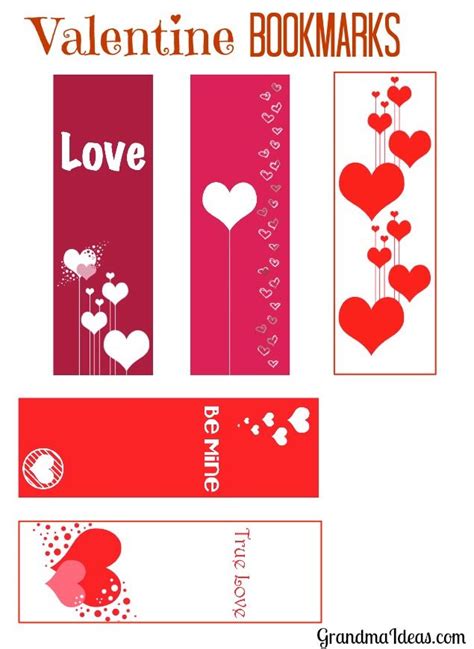 valentine bookmarks valentines day book printable crafts valentine