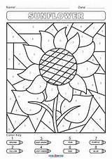 Number Color Worksheets Flower Cool2bkids sketch template