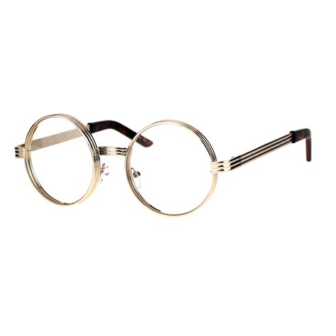 Mens Steampunk Victorian Thick Metal Round Circle Lens Eyeglasses Light