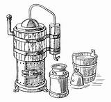 Still Alcohol Distillation Process Vector Distillery Illustrations Stock Illustration sketch template