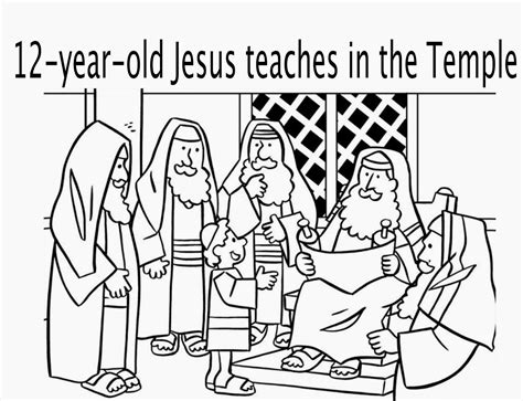 boy jesus teaching   temple  years  coloring pagejpg