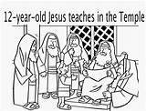 Jesus Temple Coloring Teaching Old Sunday School Boy Pages Years Color Children Year Teaches Kids Lesson Talking Teachings Bible Choose sketch template