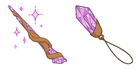 Aesthetic Animated Cursor With Purple Magic Wand And Crystal Sweezy