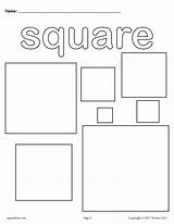 Square Coloring Squares Pages Shapes Shape Printable Preschool Toddlers Color Worksheet Worksheets Supplyme Toddler Activities Circle Preschoolers Practice Includes Triangles sketch template