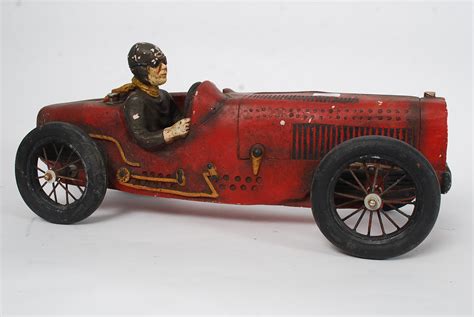 A Vintage Style Large Carved Wooden Model Of A Racing Car
