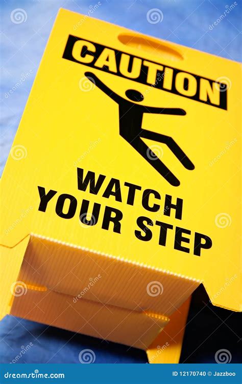 step sign stock photo image  caution