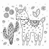 Llama Coloring Pages Lama Printable Curly Cactus Chibi Fortnite Wonder sketch template