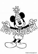 Mickey Mouse Coloring Pages Birthday Print Printable Disney Minnie Color Kids Happy Clubhouse Colouring Party Maatjes Card Printables Baby Para sketch template