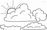 Coloring Cloudy Pages Template Cloud Print Sketch sketch template