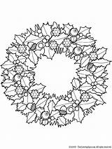 Wreath Christmas Coloring Pages Colouring sketch template