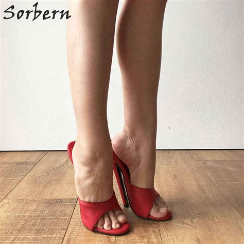 sorbern 18cm high heel mules women slippers sexy mistress hi heel
