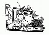 Coloring Truck Trucks Pages Tow Semi Drawing Kids Clip Trailer Colouring Printable Print Clipart Book Easy Monster Tractor Peterbilt Large sketch template