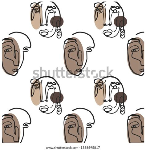abstract face pattern hand drawn vector stock vector royalty