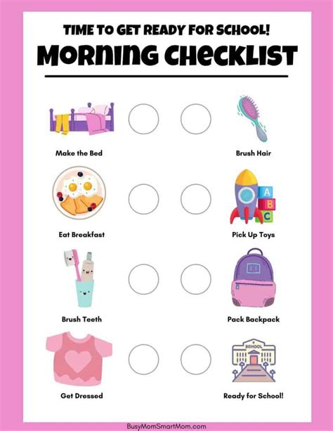 morning routine chart  amazing printable morning routine charts