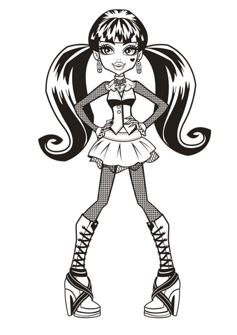 printable monster high draculaura coloring page