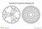 Mandala Hattifant Valentine Pages Colouring Valentines Mandalas Coloring sketch template