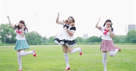 ladybeard dancing with japanese girls in a dress in lady