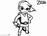 Coloring Link Zelda Legend Pages Sketch Kids Printable Color sketch template
