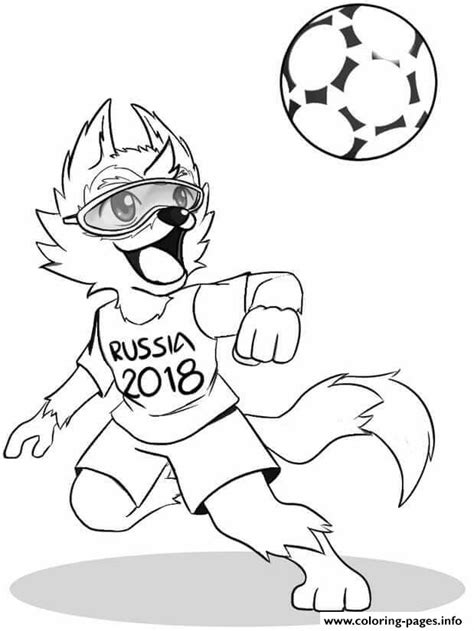 fifa world cup 2018 russia mascot coloring pages printable