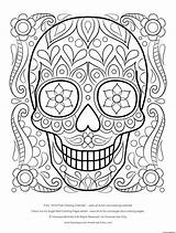Coloring Pages Skull Sugar Printable Calavera Adult Cat Thaneeya Grown Ups Color Colouring Print Sheets Detailed Dead Gif Colorings Candy sketch template