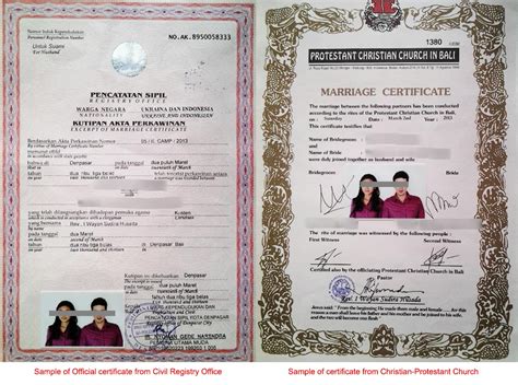 marriage certificate visa agency bali