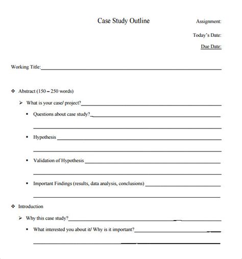 write  case study outline