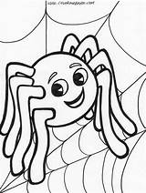 Halloween Coloring Pages Kids Printable Sheets Sheet Cute Spider Colorear Google sketch template