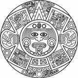 Calendar Aztec Coloring Pages Printable Getcolorings Mayan Print sketch template