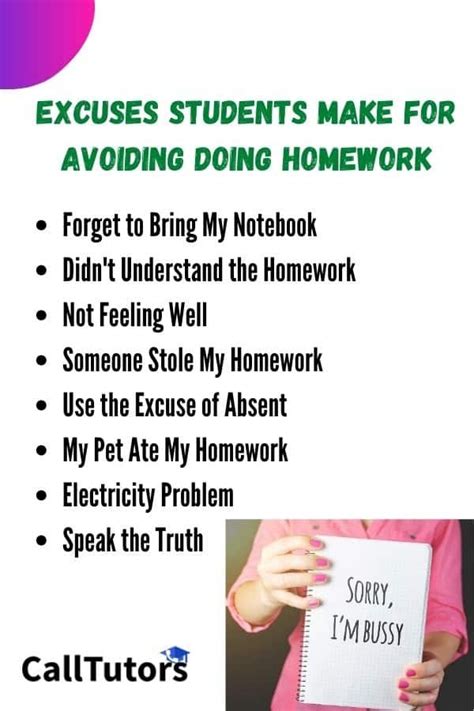 excuses    homework  students   common