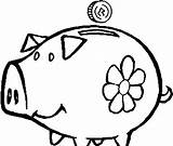 Money Box Pig Coloring Pigs Drawings sketch template
