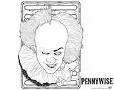Pennywise Coloring Pages Fan Stephen Clown King Printable Kids Template Color sketch template