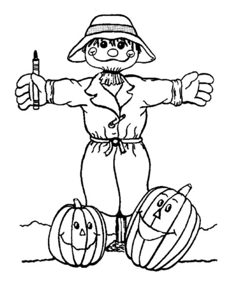 bluebonkers fun printable halloween coloring page scarecrow