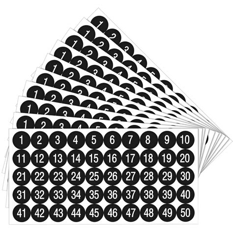 buy  sheets    number stickers vinyl consecutive number stickers    adhesive